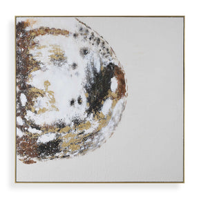 Moon Landing Hand Painted Abstract Art Black / Brown / Gold / Gray / White - Gold / White by Uttermost - View 1