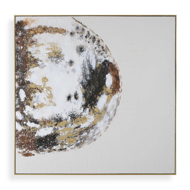 Moon Landing Hand Painted Abstract Art Black / Brown / Gold / Gray / White - Gold / White by Uttermost - View 1