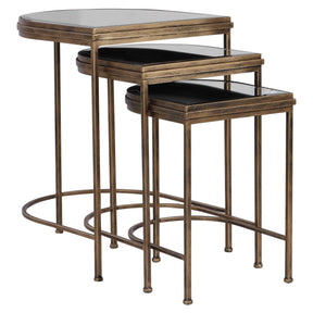 India Nesting Tables (Set of 3) Light Brown & Black - Light Brown / Black by Uttermost - View 1