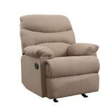 Acme - Arcadia Motion Recliner 627 Light Brown Microfiber