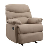 Arcadia Motion Glider Recliner 634 Light Brown Microfiber | Acme - 634. - Home Elegance USA - 2