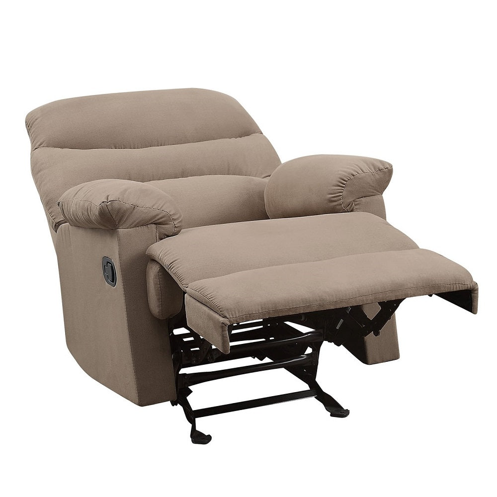 Arcadia Motion Glider Recliner 634 Light Brown Microfiber | Acme - 634. - Home Elegance USA - 6