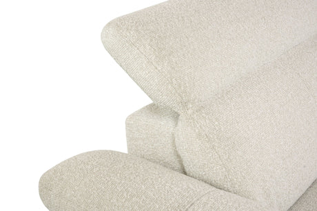 Dayana Beige Boucle Power Recliner Sectional Sofa for 5 People with Cupholder Console & Adjustable Headrest - sold by Home Elegance USA