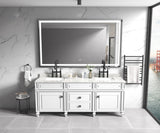 60in. W x 48 in. H Super Bright Led Bathroom Mirror with Lights, Metal Frame Mirror Wall Mounted Lighted Vanity Mirrors for Wall, Anti Fog Dimmable Led Mirror for Makeup, Horizontal/Verti - W1272113401 - image - 23