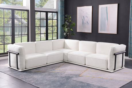 120' length , Fashionable modular sofa with iron and wood frame chenille sofa White ,uitable for living room - sold by Home Elegance USA