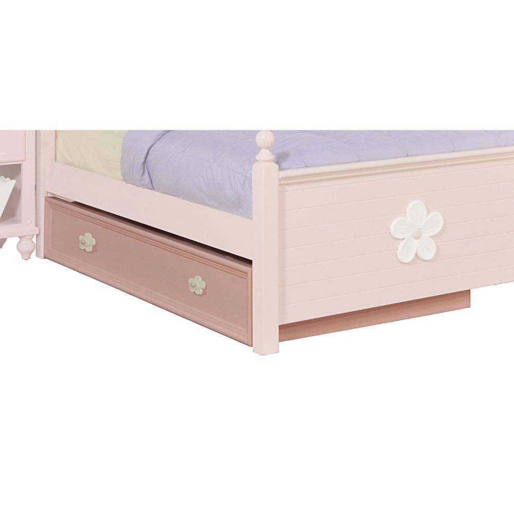 Acme - Floresville Trundle (Twin) 00738-TRN White Flowers & Pink Finish