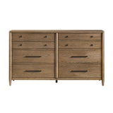 Modern Transitional 8-Drawer Dresser Storage Brown Finish Durable Bedroom Furniture 1pc