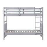 Bunk Bed Twin Over Twin Gray Finish Sturdy Wood Frame Guard Rails Youth Bedroom Furniture 1pc - sold by Home Elegance USA