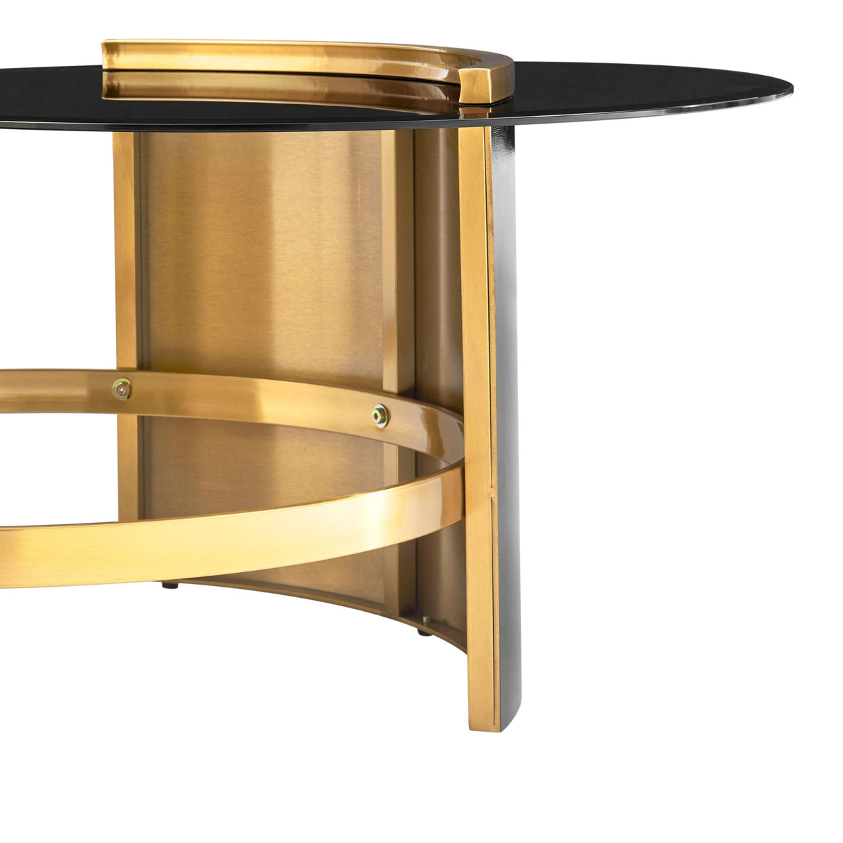 Eclipse Noir Glass Coffee Table // Black and Gold  | Finesse - Home Elegance USA