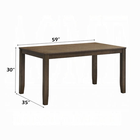 Walnut Finish 5pc Dining Set Table and 4 Side Chairs Brown Synthetic Leather Upholstery Solid Rubber Wood Kitchen Furniture - sold by Home Elegance USA