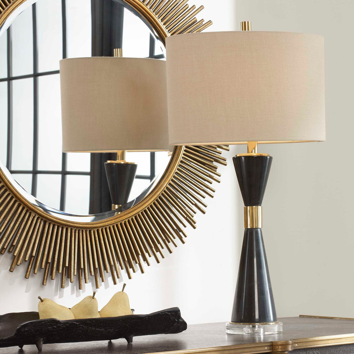 Alastair Marble Table Lamp - Beige / Black by Uttermost - View 2