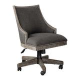 Aidrian Desk Chair Charcoal - Dark Gray by Uttermost - View 3