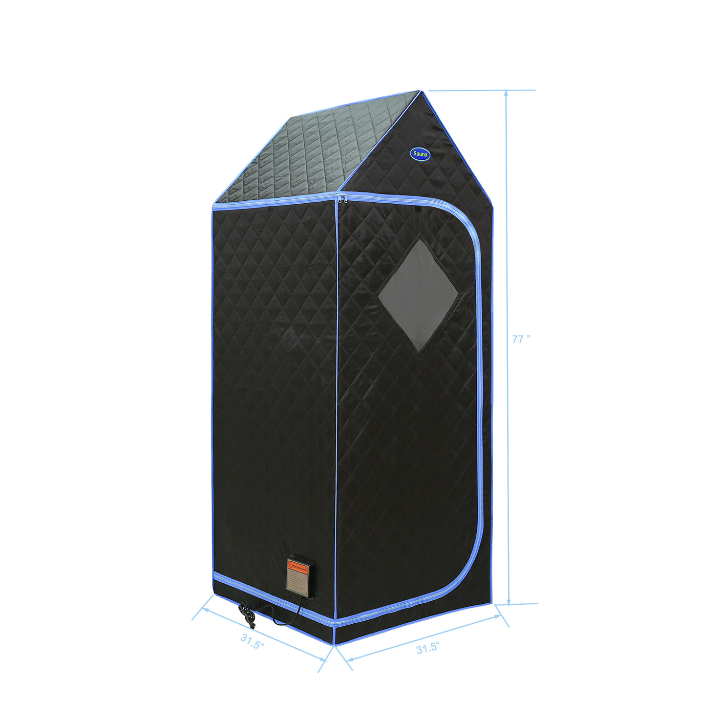 Portable Gothic Roof Plus Type Full Size Far Infrared Sauna tent. Spa, Detox ,Therapy and Relaxation at home.Larger Space,Stainless Steel Pipes Connector Easy to Install. FCC Certification--Black