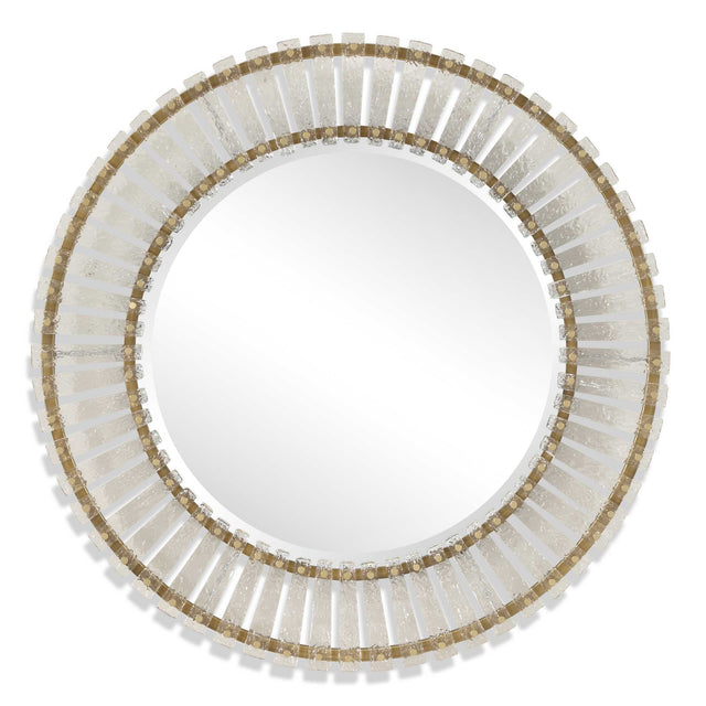 Denali Textured Glass Round Mirror - Silver by Uttermost - View 1