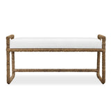 Araiza Fabric Bench Brown / White - White / Light Brown by Uttermost - View 1