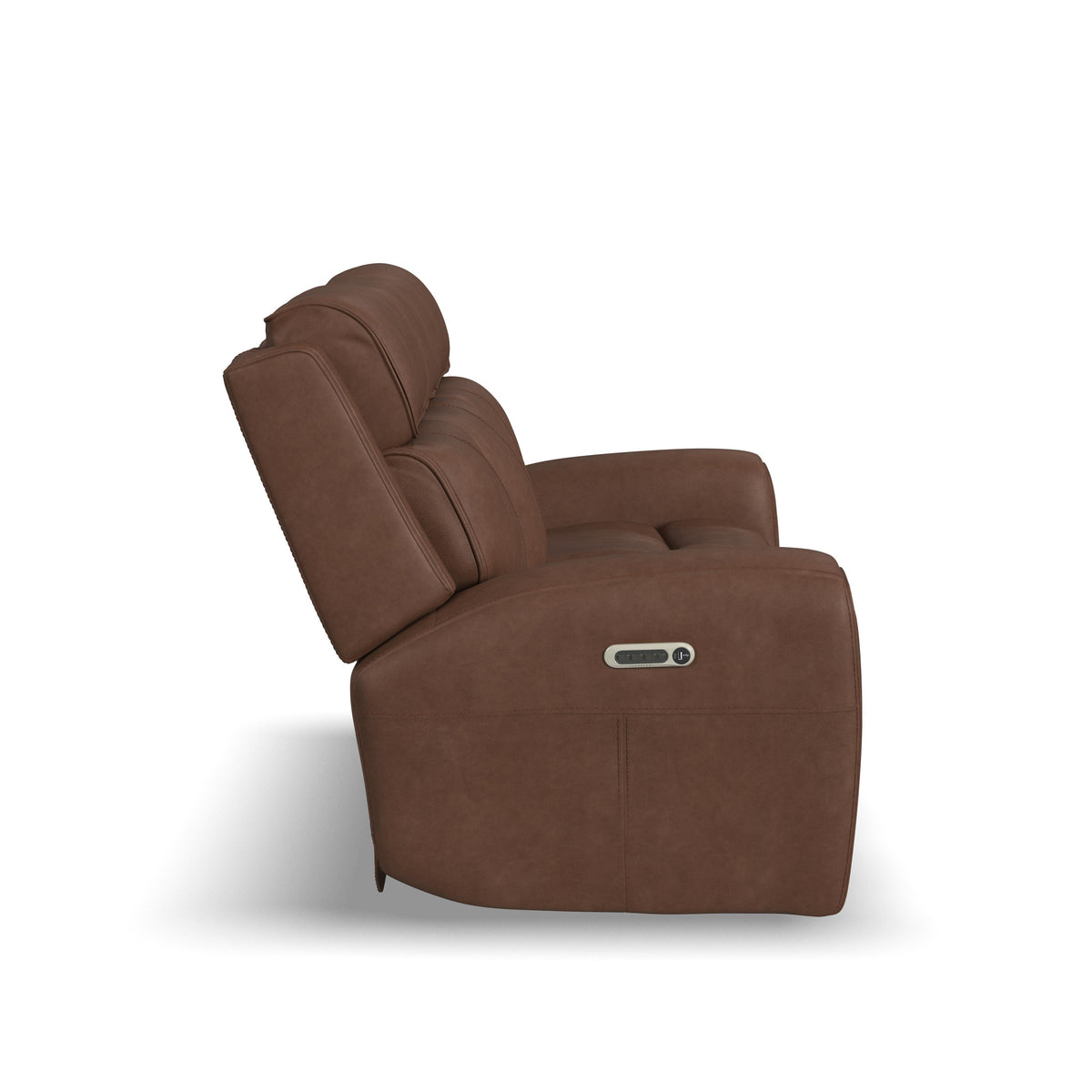 Warren Power Reclining Sofa With Console, Power Headrest & Lumbar - Dark Brown | Flexsteel