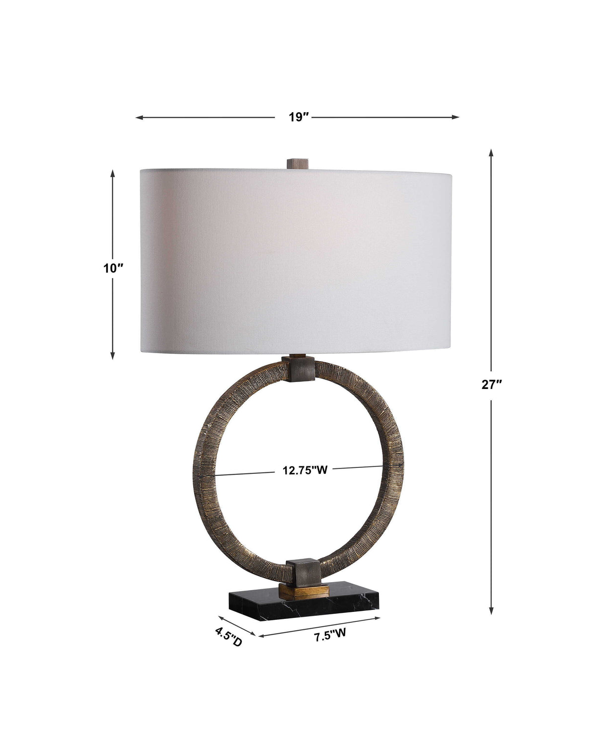 Relic Table Lamp Aged Gold - Light Brown / Silver by Uttermost - View 8