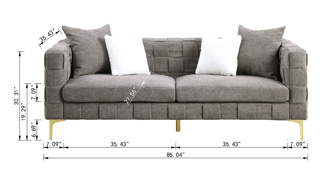 Deepth 35", length 85" weave sofa ,contemporary new concept sofa.handcrafted weave sofa. 3 seater - W1099S00060 - Home Elegance USA - 21