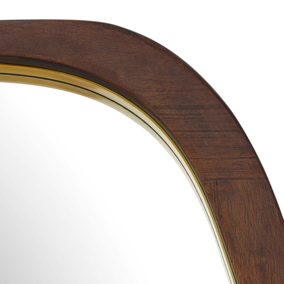 Zachari Asymmetrical Tall Mirror Gold / Woodtone - Dark Brown by Uttermost - View 5