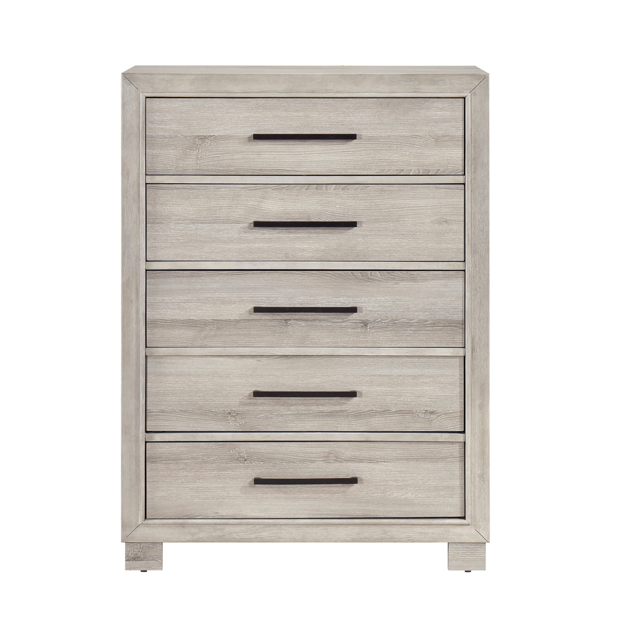 Modern Gray Finish Five-Drawer Storage Chest 1pc Wooden Contemporary Design Bedroom Furniture