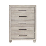 Modern Gray Finish Five-Drawer Storage Chest 1pc Wooden Contemporary Design Bedroom Furniture