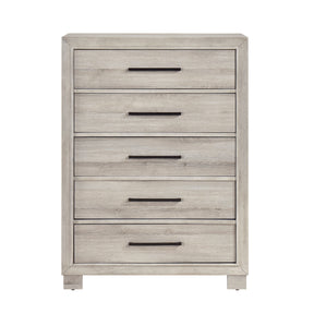 Modern Gray Finish Five-Drawer Storage Chest 1pc Wooden Contemporary Design Bedroom Furniture
