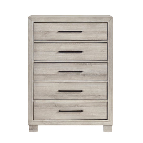 Modern Gray Finish Five-Drawer Storage Chest 1pc Wooden Contemporary Design Bedroom Furniture
