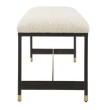 Halston Upholstered Bench - White / Black by Uttermost - View 6