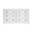 White Finish Dresser with 6 Drawers Wooden Modern Bedroom Furniture 1pc