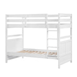 Bunk Bed Twin Over Twin White Finish Sturdy Wood Frame Guard Rails Youth Bedroom Furniture 1pc - sold by Home Elegance USA