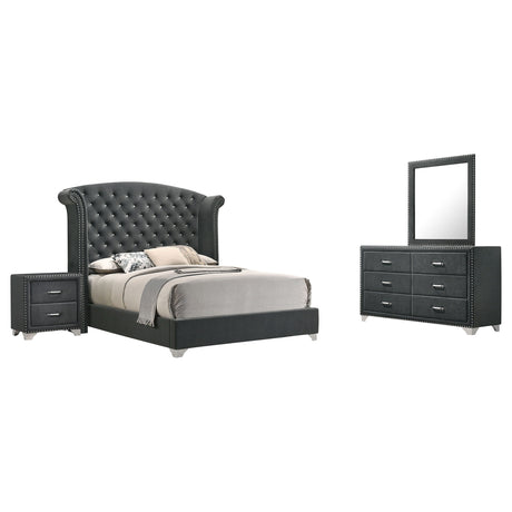 Kennedy Grey 4-piece Queen Bedroom Set - sold by Home Elegance USA