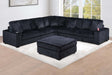 Contemporary Style 6-PC Modular Sectional Sofa Set USB Cup Holder Black Finish Corduroy Living Room Furniture Couch - sold by Home Elegance USA