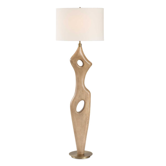 Almyra Solid Wood Floor Lamp - Light Brown by Uttermost - View 1