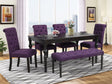 Leviton Urban Style Dark Wash Wood Dining Set: Table, 4 Chairs and Bench - sold by Home Elegance USA