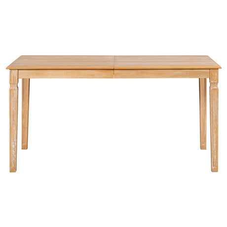 TREXM Vintage Extendable Dining Table Set for 6 with 4 Chairs & Bench, 59 to 72-Inch Rustic Farmhouse Kitchen Table Set with Distressed Finish and Retro Carved Legs (Natural Wood Wash) - sold by Home Elegance USA