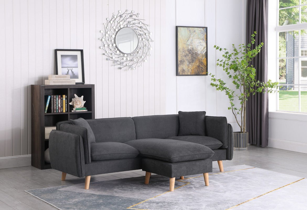 Brayden Dark Gray Fabric Sectional Sofa Chaise | Home Elegance USA