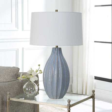 Veston Blue Glaze Table Lamp - Light Blue by Uttermost - View 3