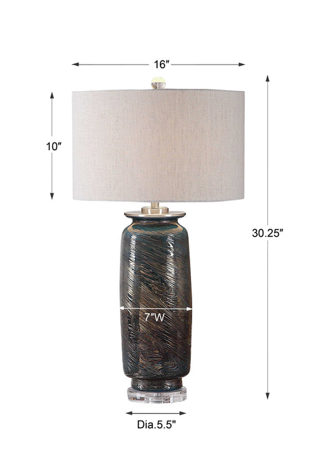 Olesya Swirl Glass Table Lamp - Blue / White by Uttermost - View 7