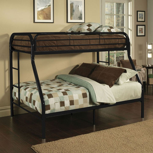 Acme - Tritan Twin XL/Queen Bunk Bed 02052BK Black Finish