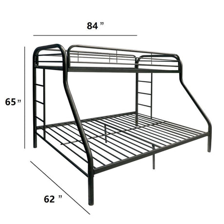 Acme - Tritan Twin XL/Queen Bunk Bed 02052BK Black Finish