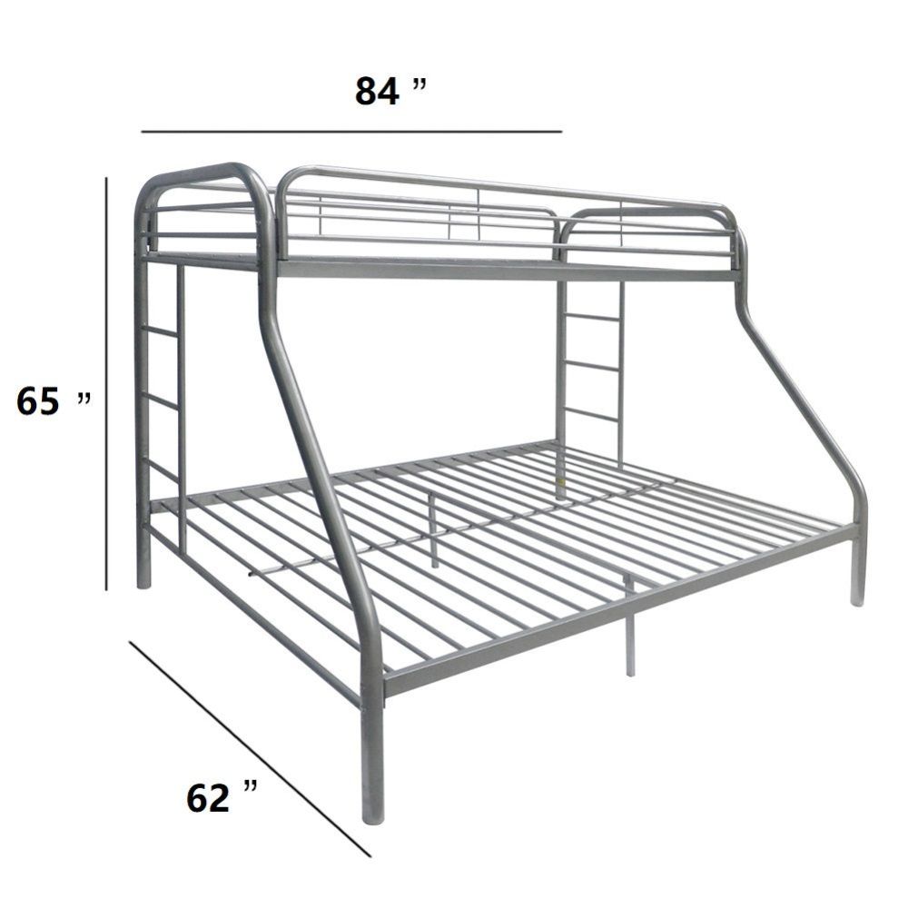 Acme - Tritan Twin XL/Queen Bunk Bed 02052SI Silver Finish