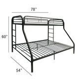 Acme - Tritan Twin/Full Bunk Bed 02053BK Black Finish