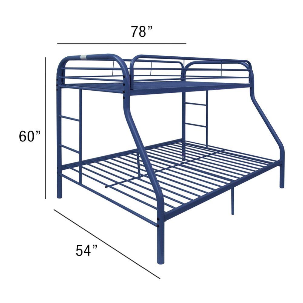 Acme - Tritan Twin/Full Bunk Bed 02053BU Blue Finish