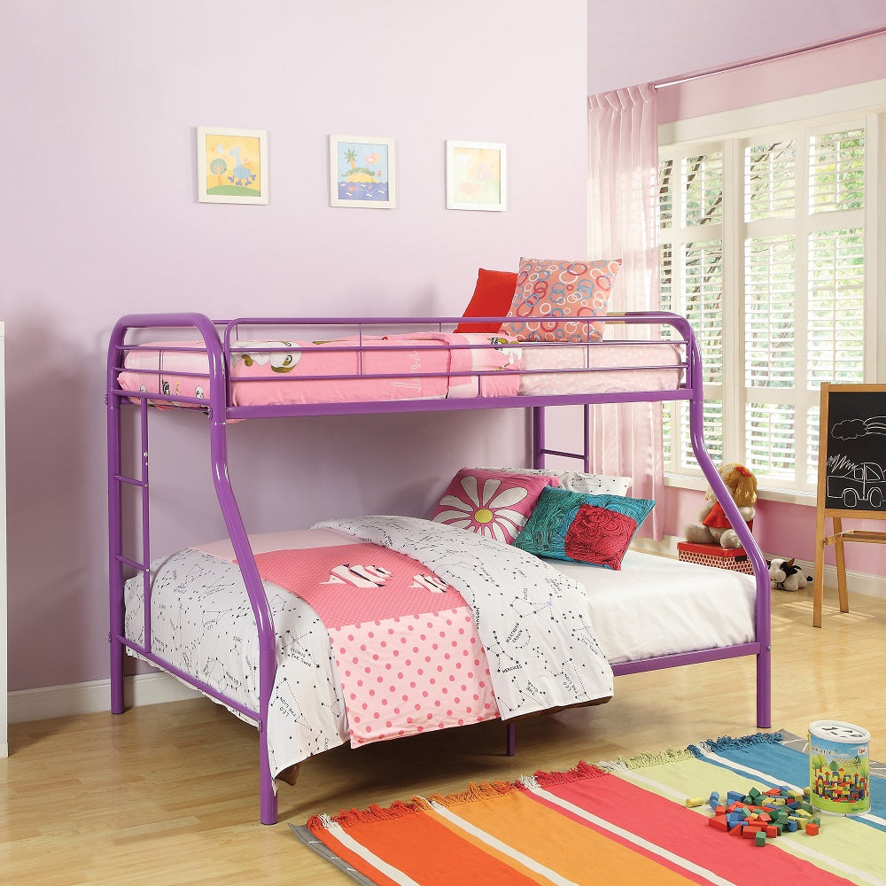 Acme - Tritan Twin/Full Bunk Bed 02053PU Purple Finish