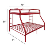 Acme - Tritan Twin/Full Bunk Bed 02053RD Red Finish