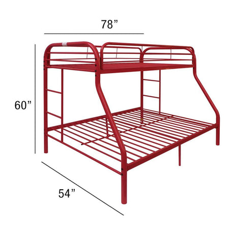 Acme - Tritan Twin/Full Bunk Bed 02053RD Red Finish