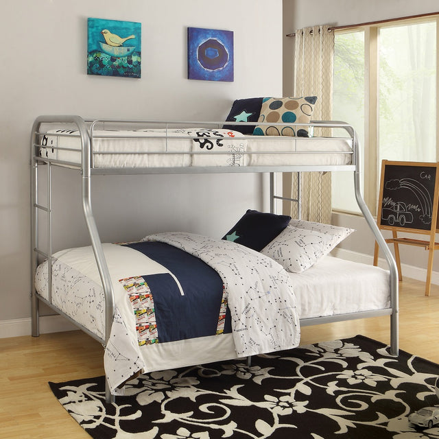 Acme - Tritan Twin/Full Bunk Bed 02053SI Silver Finish