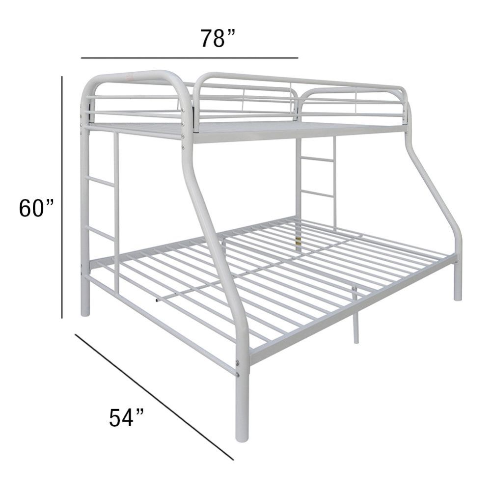 Acme - Tritan Twin/Full Bunk Bed 02053WH White Finish