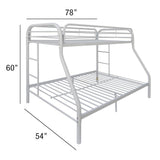 Acme - Tritan Twin/Full Bunk Bed 02053WH White Finish