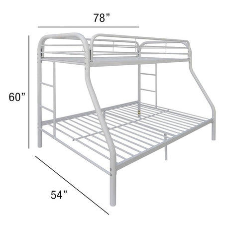 Acme - Tritan Twin/Full Bunk Bed 02053WH White Finish